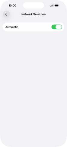 Press the indicator next to 'Automatic' to turn automatic network selection on or off.