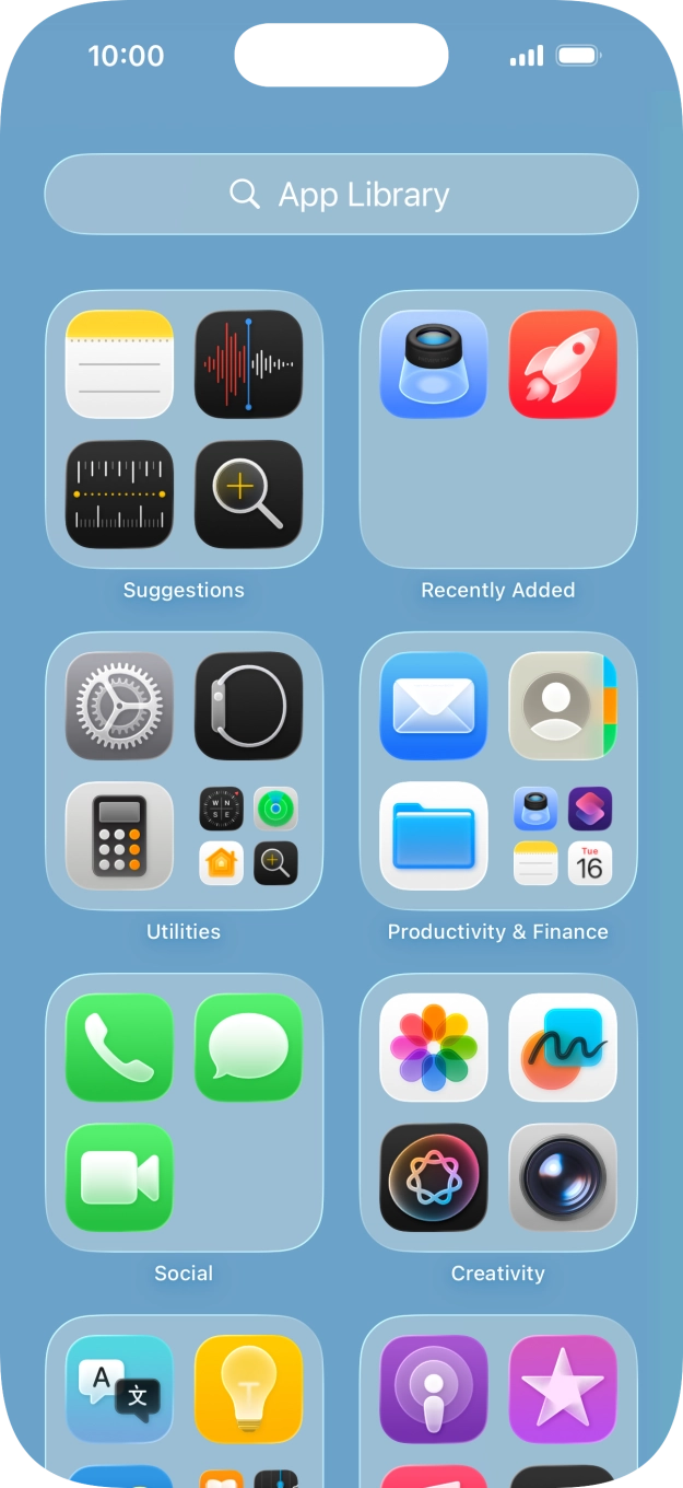 Press the required app.