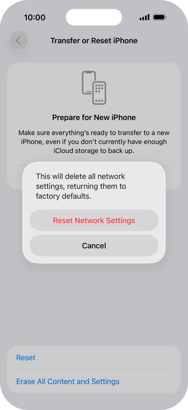 Press Reset Network Settings.