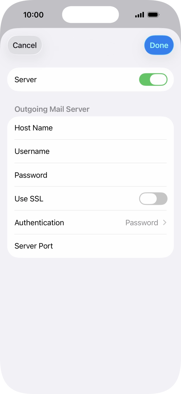 Press the indicator next to 'Use SSL' to turn on the function.