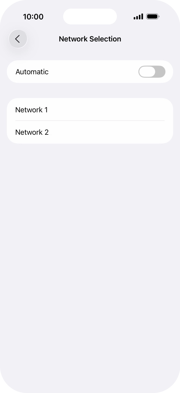 If you turn off the function, press the required network.