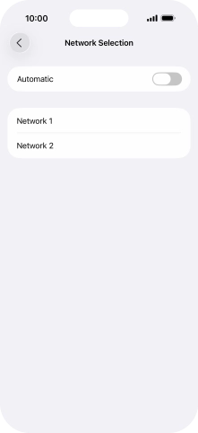 If you turn off the function, press the required network.