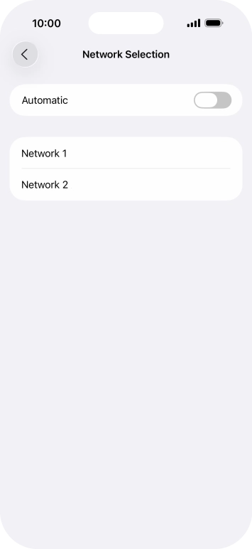 If you turn off the function, press the required network.