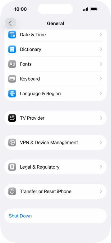 Press Transfer or Reset iPhone.
