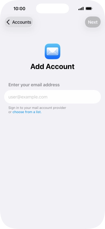 Press the field below 'Enter your email address' and key in your email address. Press the field below 'Enter your email address' and key in your email address.