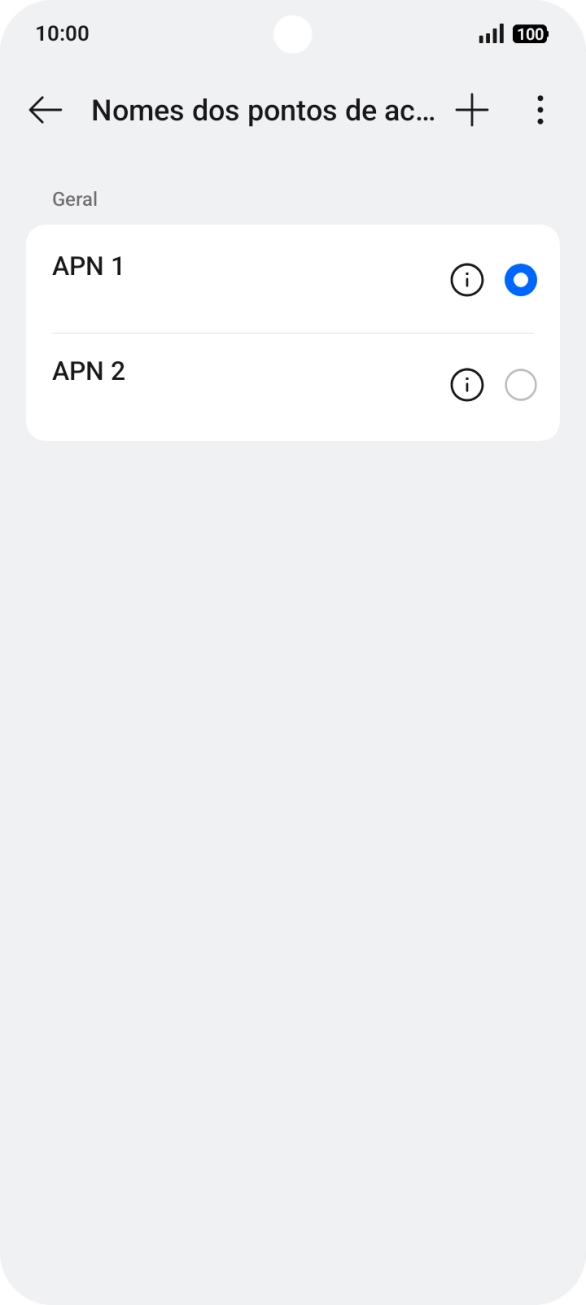 Prima o campo junto à ligação de dados para a ativar.