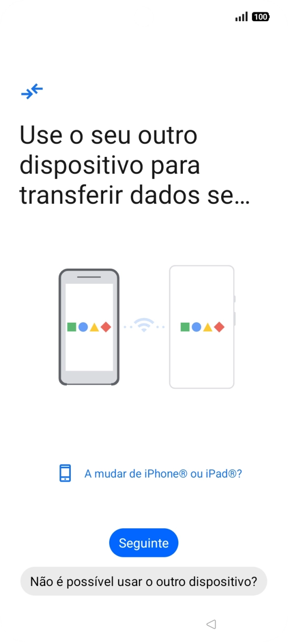 Siga as indicações no ecrã para transferir conteúdo de outro telefone.