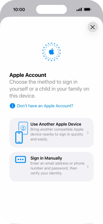 Press Sign in Manually.