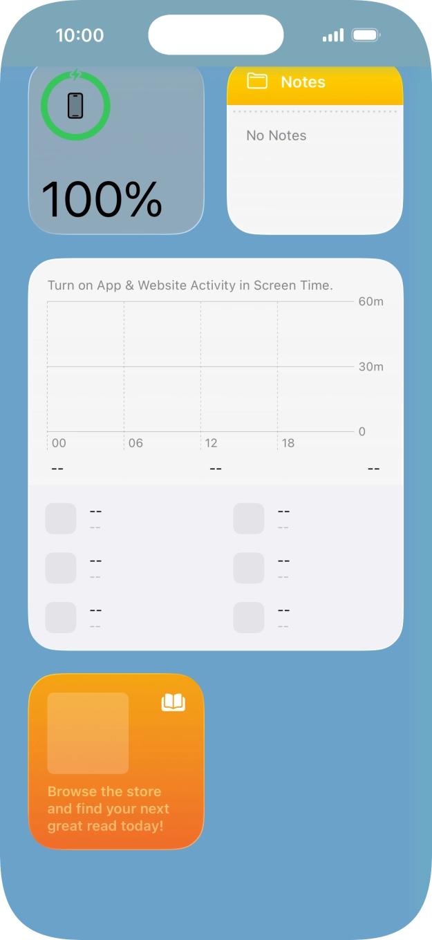 Press and hold the required widget until a pop-up menu is displayed.