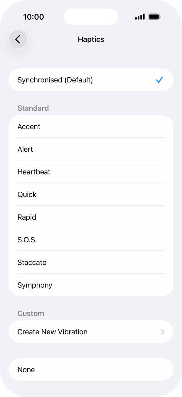 Press the required setting to turn on the function.