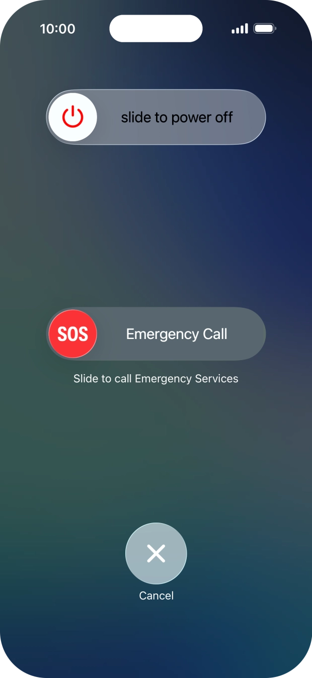 Press and drag the power off icon right.