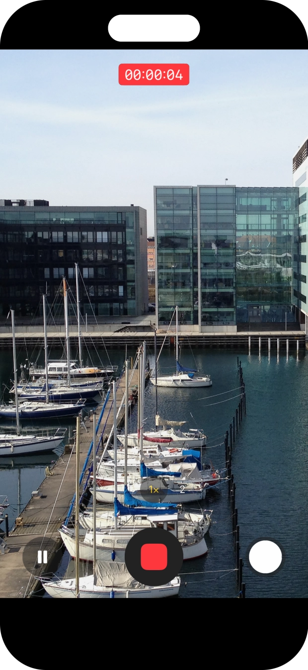 Press the stop icon to stop the recording.