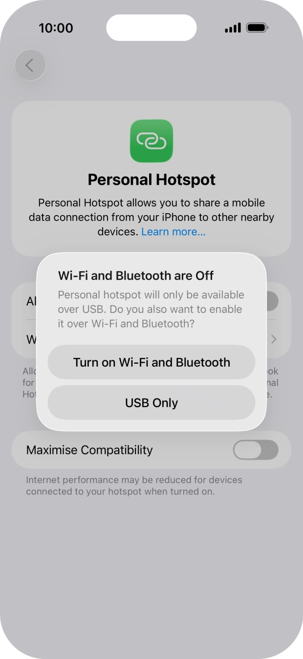 If WiFi is turned off, press Turn on Wi-Fi and Bluetooth.