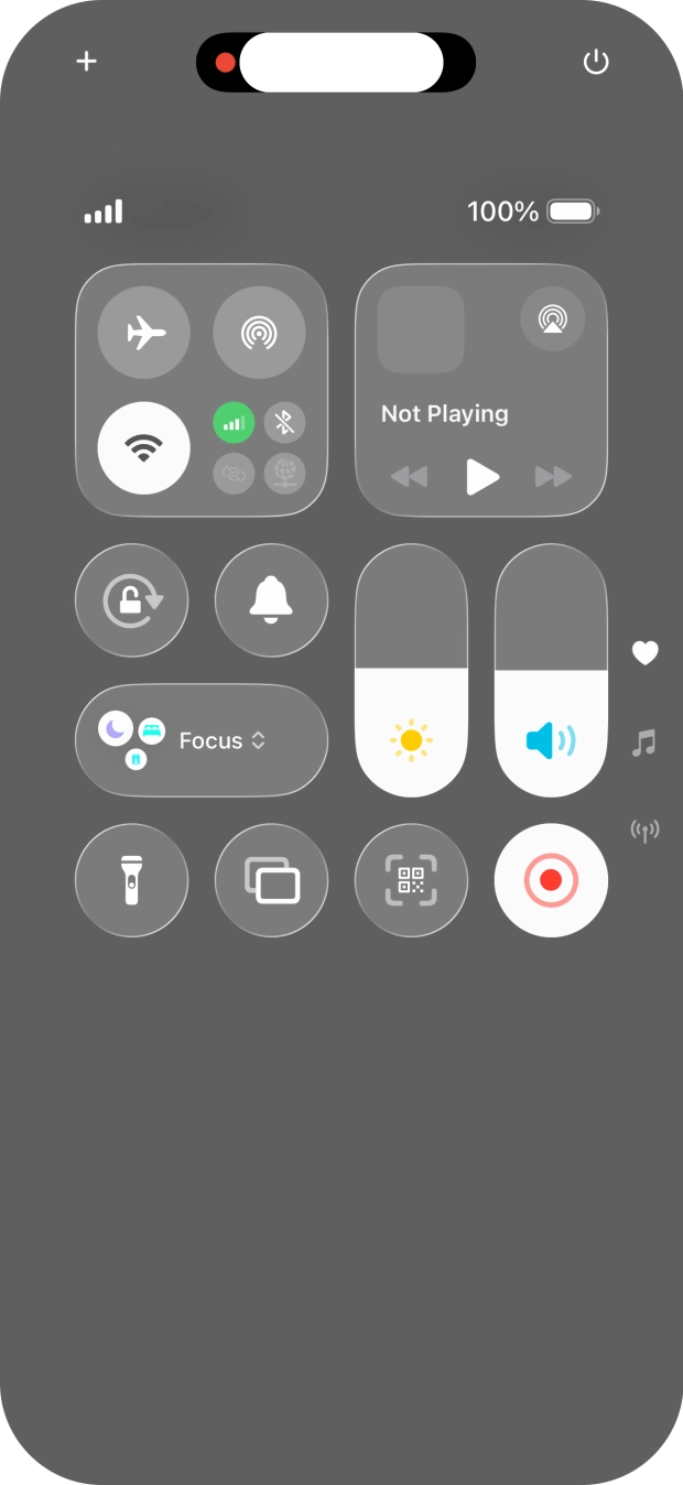 Press the screen recording icon to stop the recording.