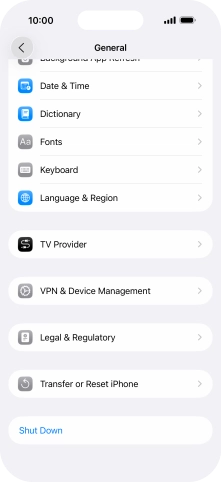 Press Transfer or Reset iPhone.