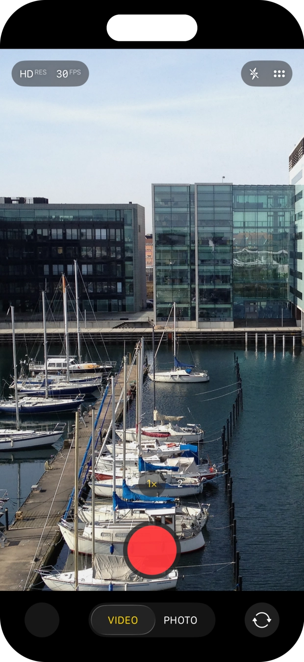 Press the record icon to start recording.