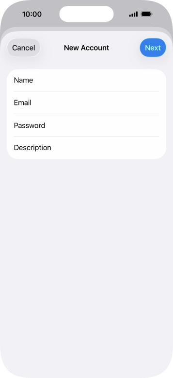 Press Description and key in the required name. Press Description and key in the required name.