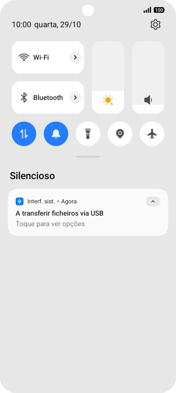 Prima Toque para ver opções.