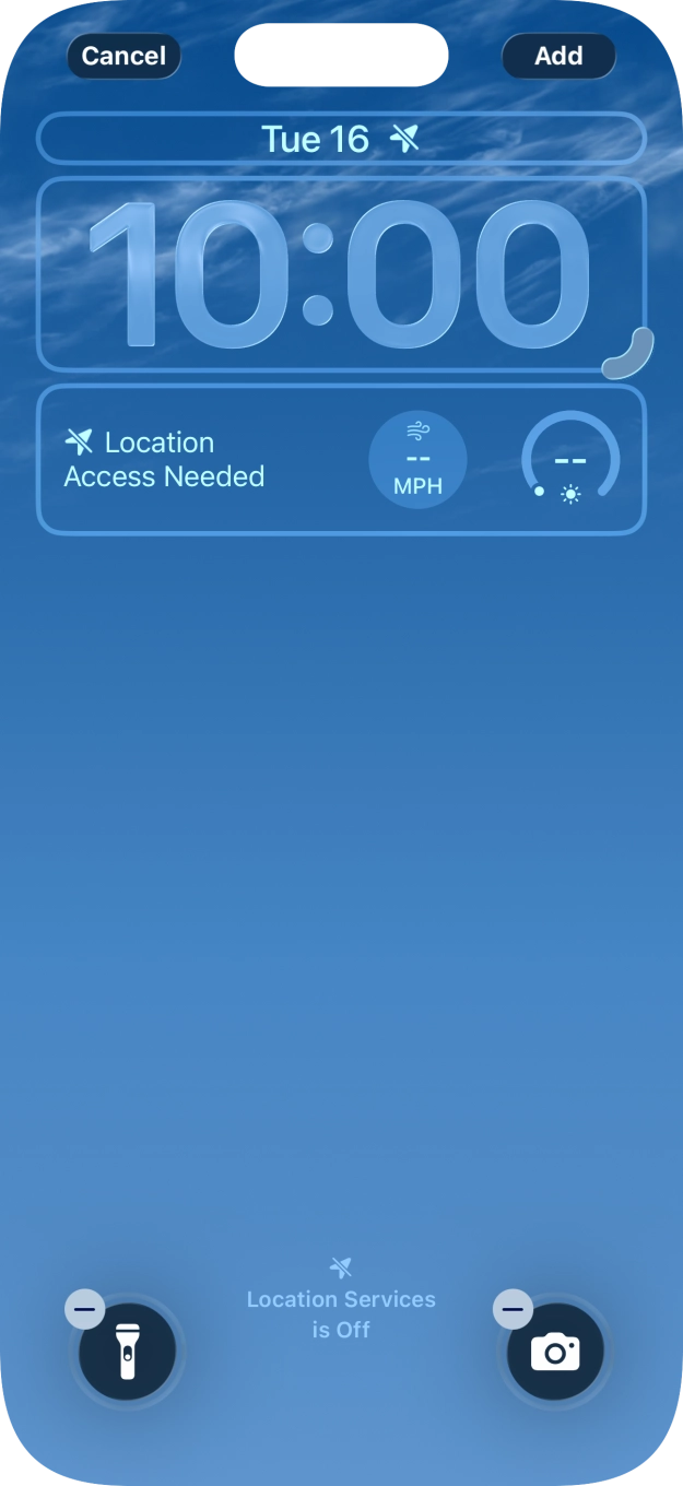 To customise the way the lock screen date is displayed, press the date widget and follow the instructions on the screen to select the required widget display mode.
