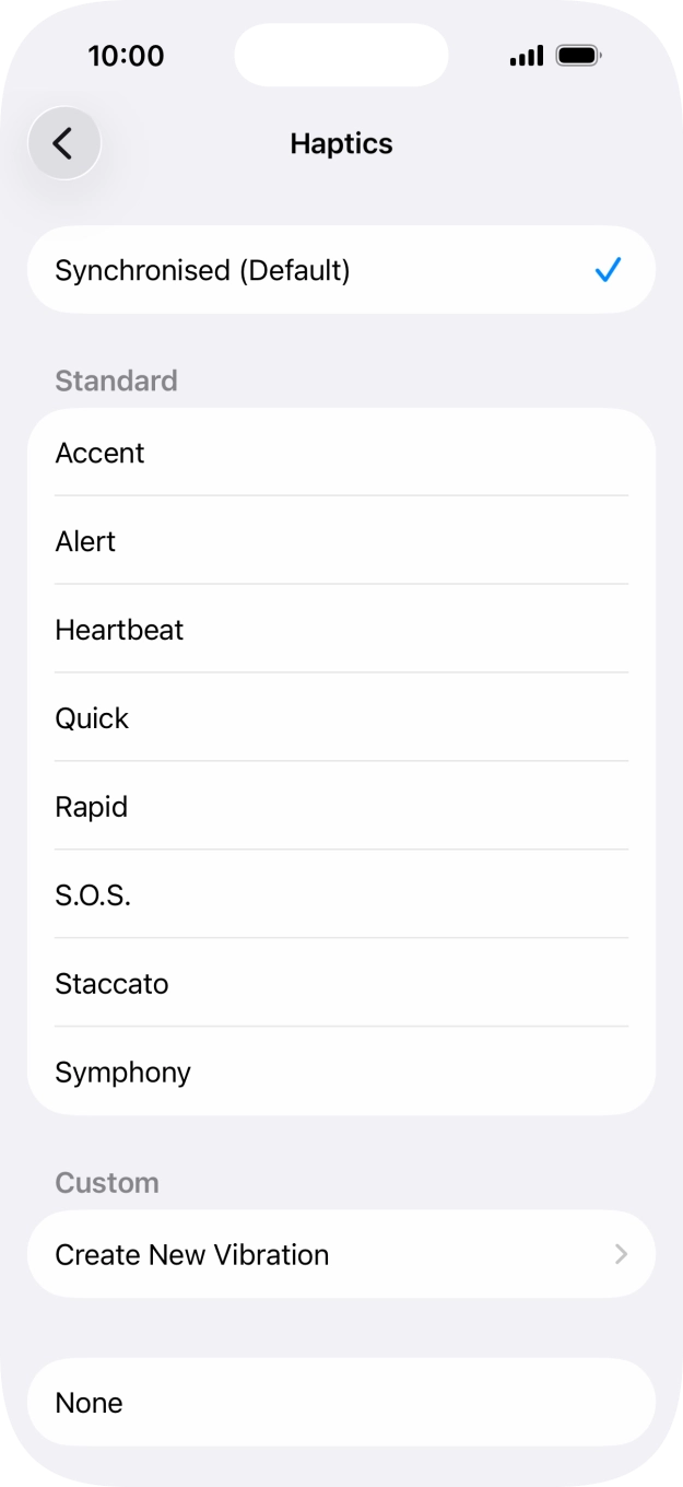 Press the required setting to turn on the function.