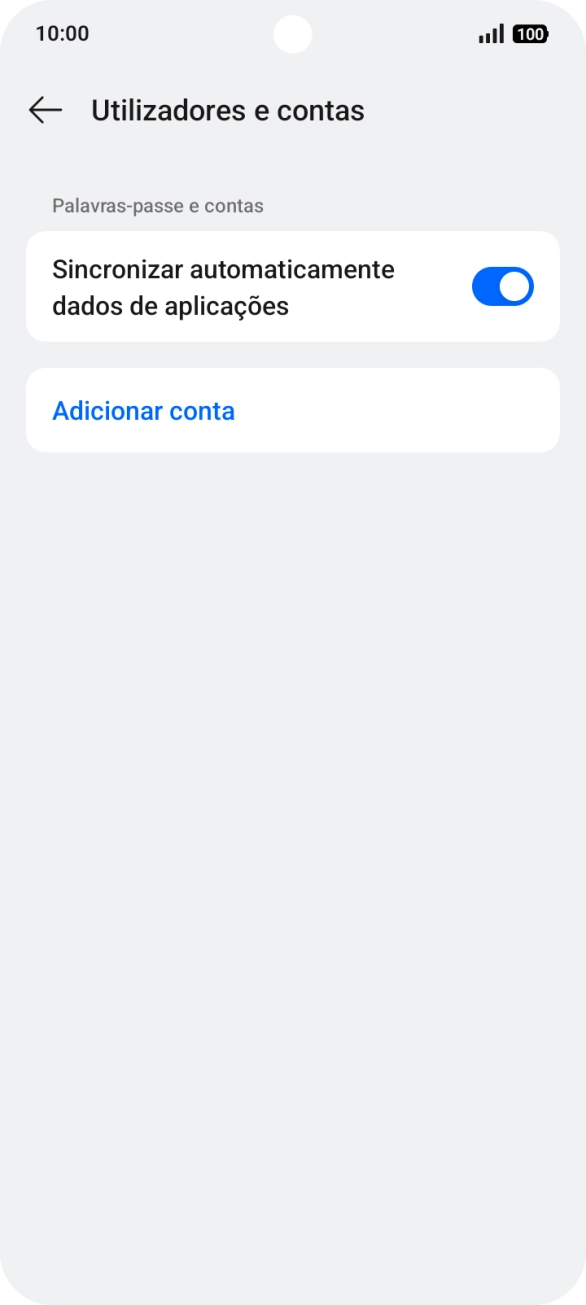 Prima Adicionar conta.