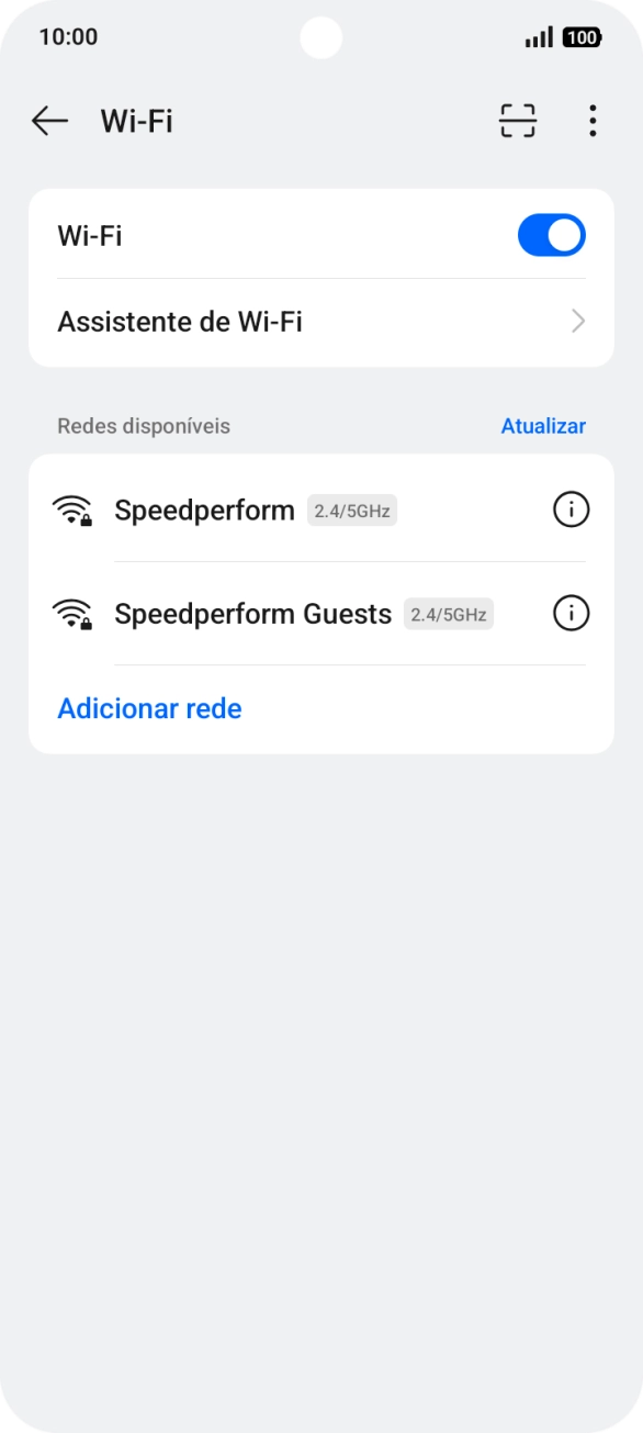 Prima a rede Wi-Fi pretendida.