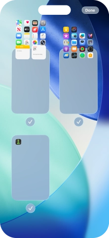 Press the field below the required home screen page to turn page view on or off.