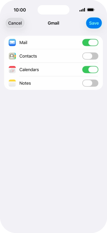 If this screen is displayed, your email account has been recognised and set up automatically. Follow the instructions on the screen to key in more information and finish setting up your phone.
