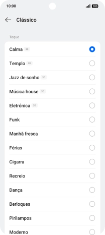 Prima os tons de toque pretendidos para os ouvir.