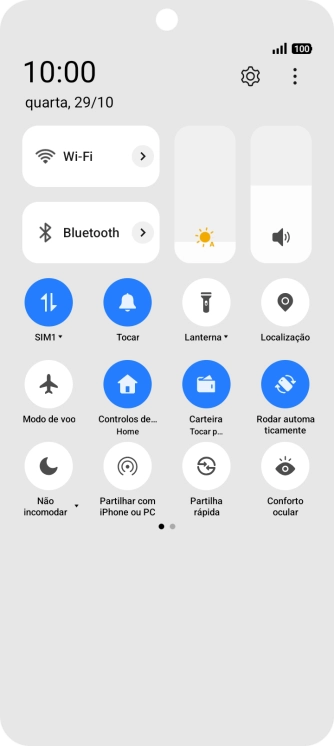 Prima o ícone de definições.