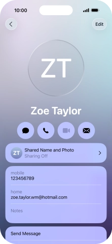 Press Shared Name and Photo.