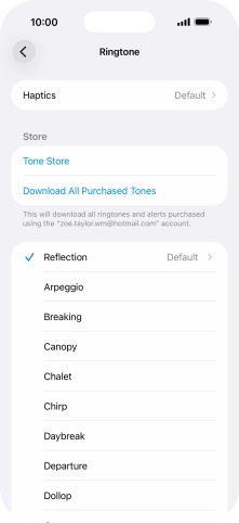 Press the different ring tones to hear them.