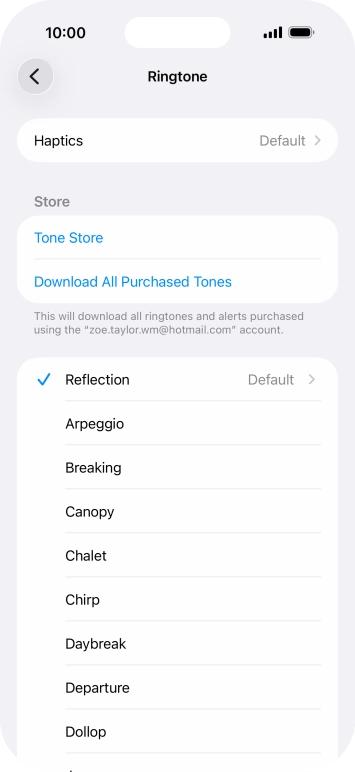 Press the different ring tones to hear them.