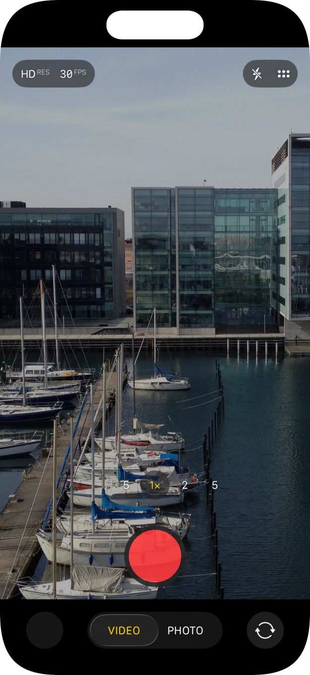 Press the record icon to start recording.