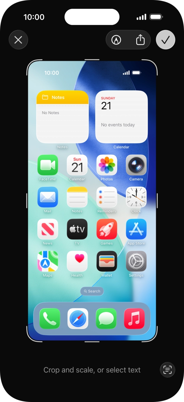 Follow the instructions on the screen to edit and save your screenshot.