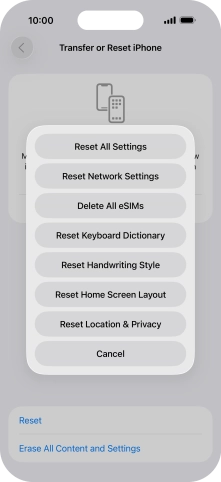 Press Reset All Settings.
