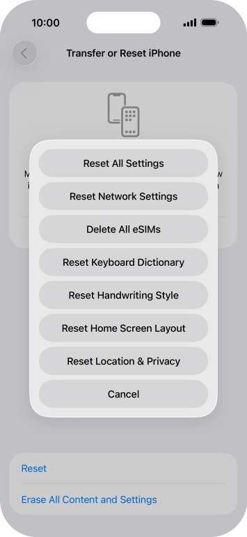 Press Reset All Settings.