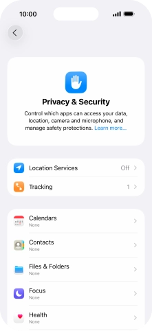 Press Location Services.