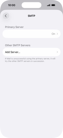 Press the field below 'Primary Server'. Press the field below 'Primary Server'.