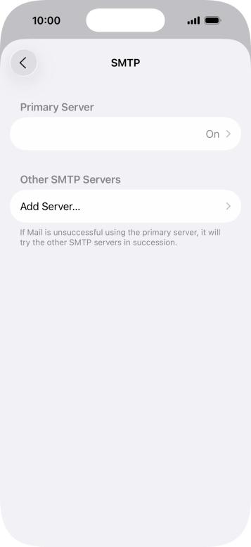 Press the field below 'Primary Server'. Press the field below 'Primary Server'.