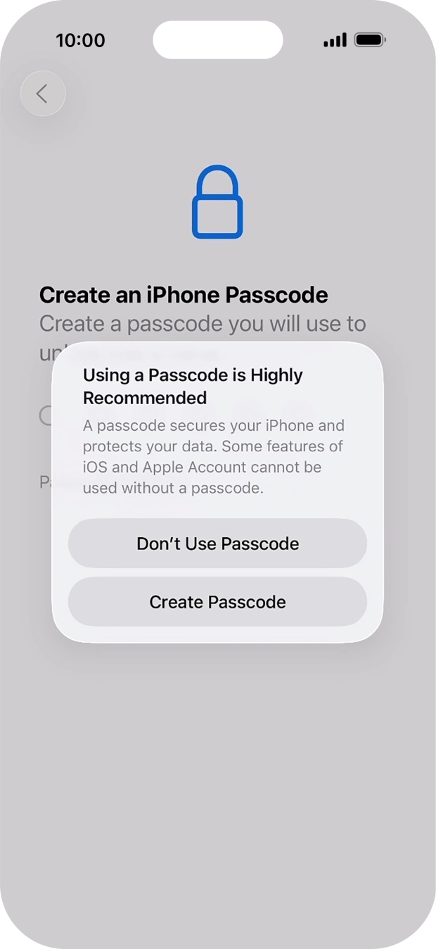 If you turn off the function, press Don't Use Passcode. If you turn off the function, press Don't Use Passcode.