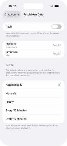 If you turn off the function, press the required setting.