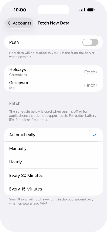 If you turn off the function, press the required setting.