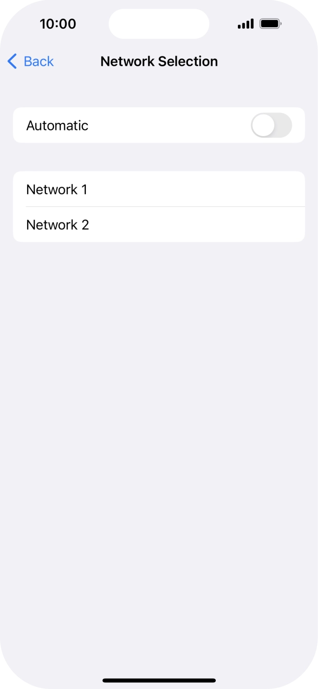 If you turn off the function, press the required network.