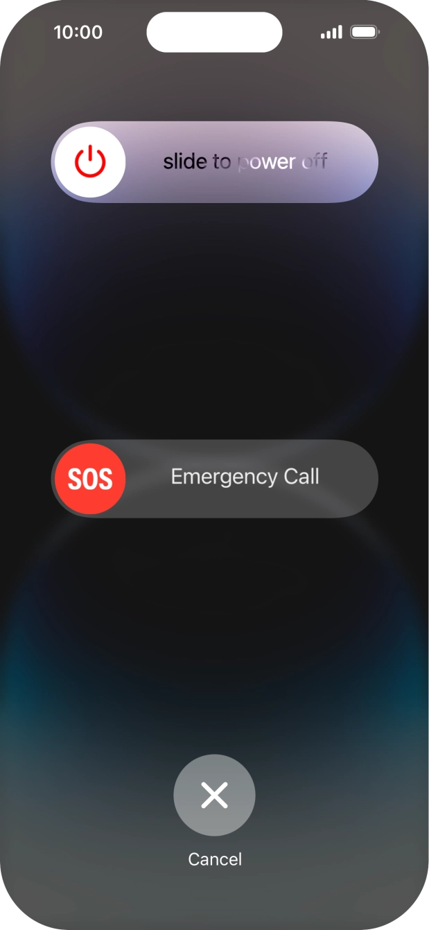 Press and drag the power off icon right.