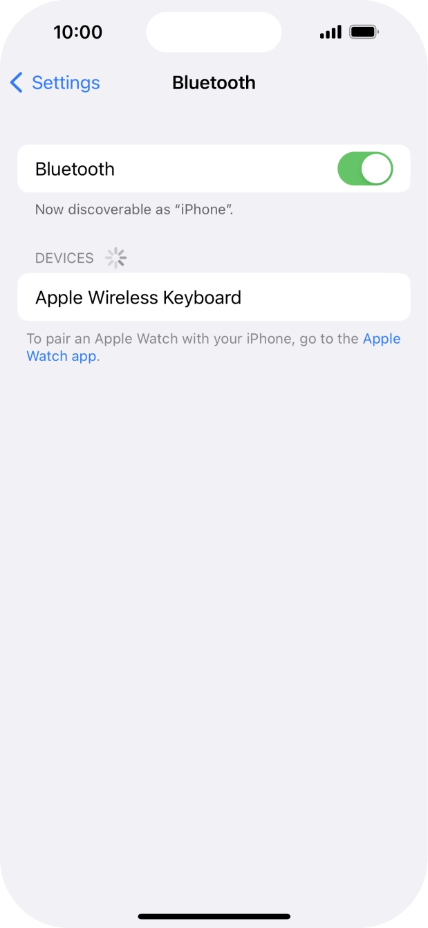 Press the required Bluetooth device and follow the instructions on the screen to pair the device with your phone.
