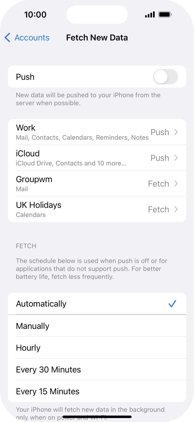 If you turn off the function, press the required setting.