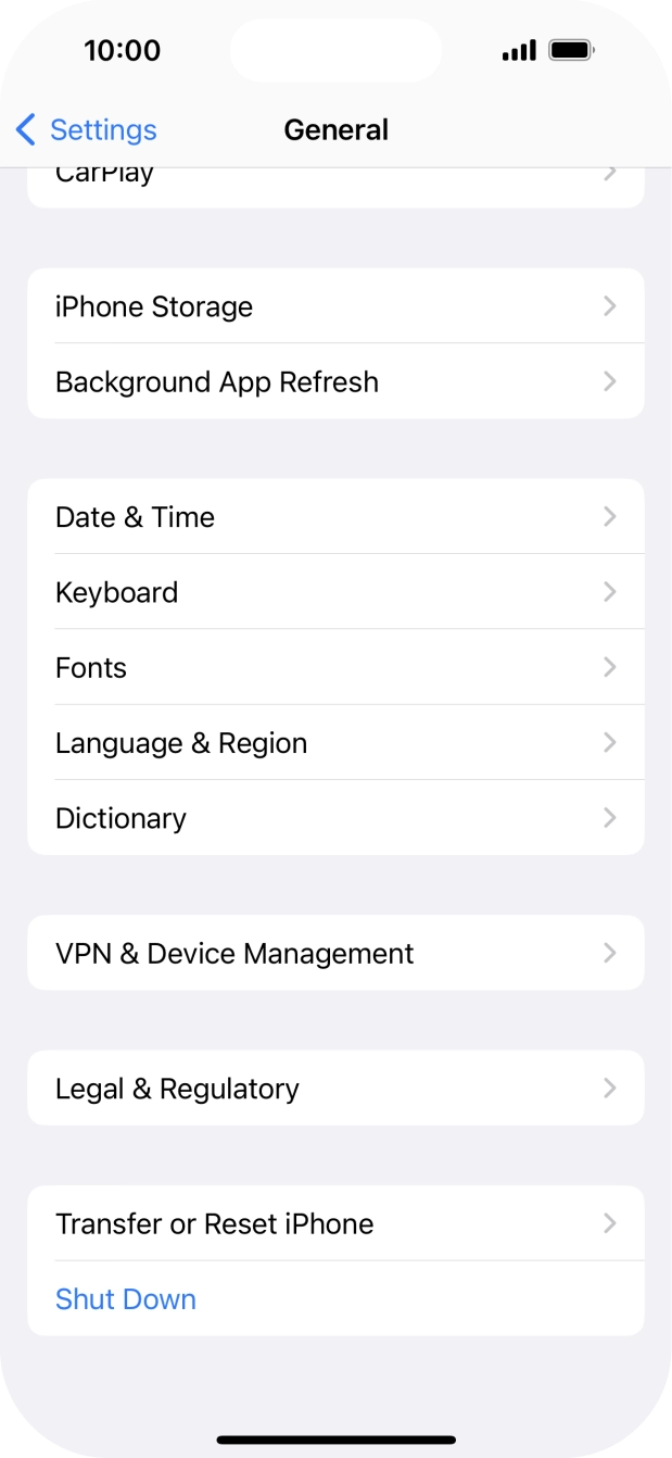 Press Transfer or Reset iPhone.
