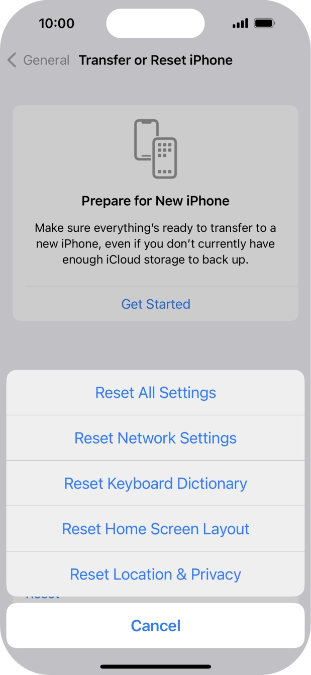Press Reset All Settings.
