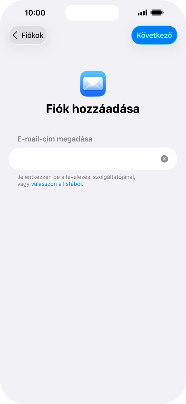 Válaszd a Következő lehetőséget.